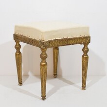 Pair Louis XVI style carved stools/tabourets, France circa 1850