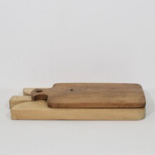 Pair of two rare wooden chopping or cutting boards, France circa 1850-1900