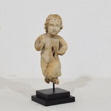 Small carved wooden baroque baby christ figure, France circa 1600-1700