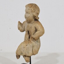 Small carved wooden baroque baby christ figure, France circa 1600-1700