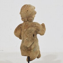 Small carved wooden baroque baby christ figure, France circa 1600-1700