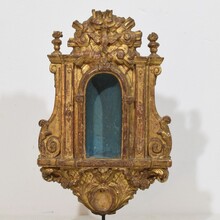 Small carved wooden baroque altar niche, Italy circa 1750