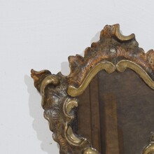 Small handcarved silver gilt baroque mirror, Italy circa 1750