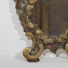 Small handcarved silver gilt baroque mirror, Italy circa 1750