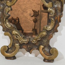 Small handcarved silver gilt baroque mirror, Italy circa 1750