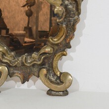 Small handcarved silver gilt baroque mirror, Italy circa 1750