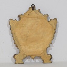 Small handcarved silver gilt baroque mirror, Italy circa 1750