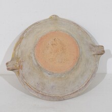 Small yellow glazed terracotta dairy bowl or tian, France circa 1850