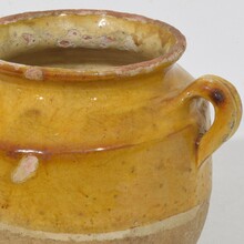 Small yellow glazed ceramic confit jar, France circa 1850-1900
