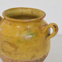 Small yellow glazed ceramic confit jar, France circa 1850-1900