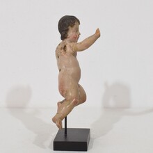 Small carved wooden baroque angel, Italy circa 1700-1750