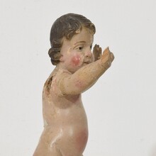 Small carved wooden baroque angel, Italy circa 1700-1750