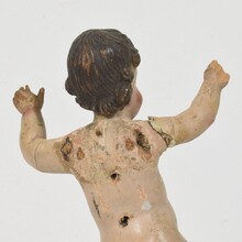 Small carved wooden baroque angel, Italy circa 1700-1750