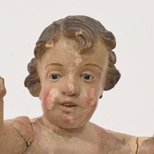 Small carved wooden baroque angel, Italy circa 1700-1750