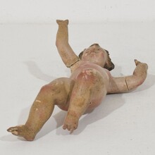 Small carved wooden baroque angel, Italy circa 1700-1750