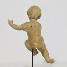 Small hand carved wooden baroque angel, Italy circa 1750