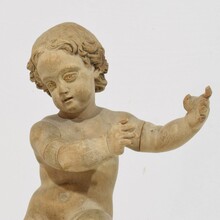 Small hand carved wooden baroque angel, Italy circa 1750