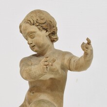 Small hand carved wooden baroque angel, Italy circa 1750