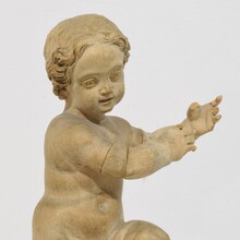 Small hand carved wooden baroque angel, Italy circa 1750