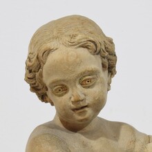 Small hand carved wooden baroque angel, Italy circa 1750