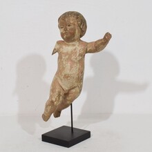 Small hand carved baroque angel fragment, Italy circa 1750