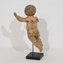 Small hand carved baroque angel fragment, Italy circa 1750