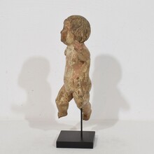 Small hand carved baroque angel fragment, Italy circa 1750
