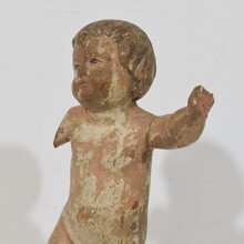 Small hand carved baroque angel fragment, Italy circa 1750