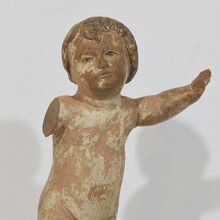 Small hand carved baroque angel fragment, Italy circa 1750