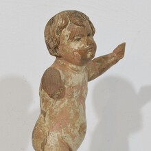 Small hand carved baroque angel fragment, Italy circa 1750