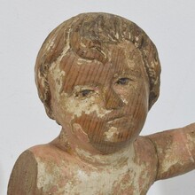 Small hand carved baroque angel fragment, Italy circa 1750