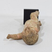 Small hand carved baroque angel fragment, Italy circa 1750