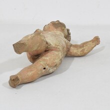 Small hand carved baroque angel fragment, Italy circa 1750