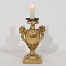 Small neoclassical giltwood candleholder, Italy circa 1780-1800