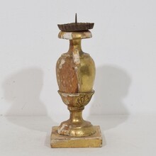 Small neoclassical giltwood candleholder, Italy circa 1780-1800