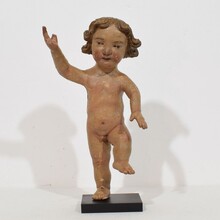 Hand carved wooden baroque angel figure, Spain circa 1650-1750