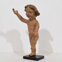 Hand carved wooden baroque angel figure, Spain circa 1650-1750