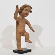 Hand carved wooden baroque angel figure, Spain circa 1650-1750