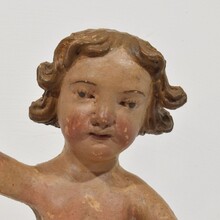 Hand carved wooden baroque angel figure, Spain circa 1650-1750