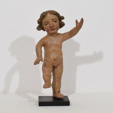 Hand carved wooden baroque angel figure, Spain circa 1650-1750