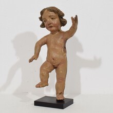 Hand carved wooden baroque angel figure, Spain circa 1650-1750