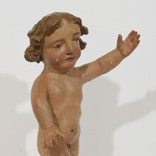 Hand carved wooden baroque angel figure, Spain circa 1650-1750