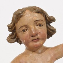 Hand carved wooden baroque angel figure, Spain circa 1650-1750