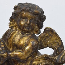 Carved wooden baroque angel fragment, Spain circa 1700-1750