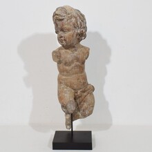 Hand carved wooden baroque angel, Spain circa 1750-1800