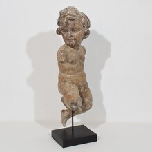 Hand carved wooden baroque angel, Spain circa 1750-1800