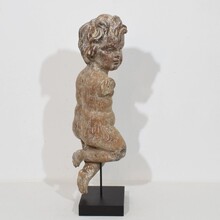 Hand carved wooden baroque angel, Spain circa 1750-1800