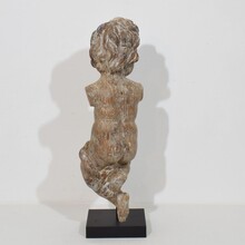 Hand carved wooden baroque angel, Spain circa 1750-1800