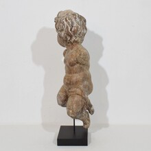 Hand carved wooden baroque angel, Spain circa 1750-1800