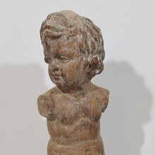 Hand carved wooden baroque angel, Spain circa 1750-1800